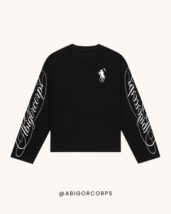 Cursive - Cropped Long Sleeve - View 1
