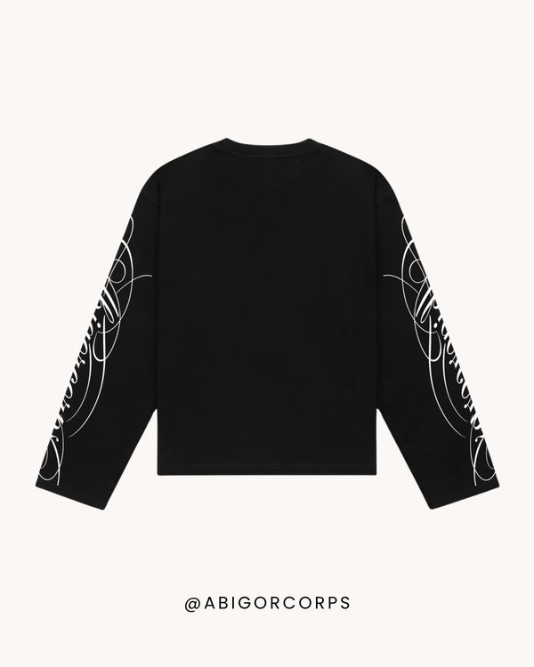Cursive - Cropped Long Sleeve - View 3
