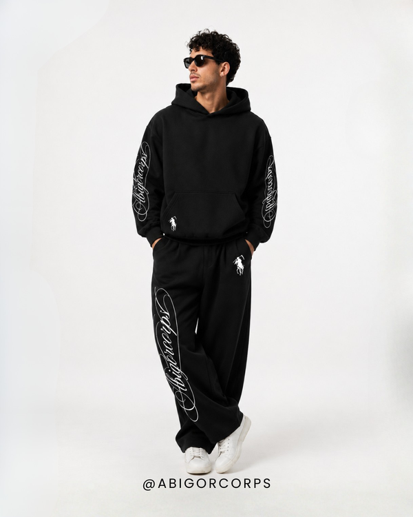 Cursive - Oversized Cropped Hoodie - View 2
